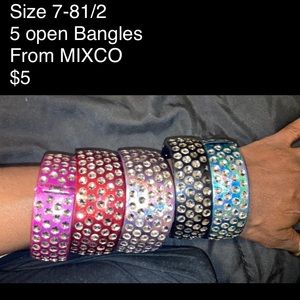 5 Open snap Bangle Bracelets